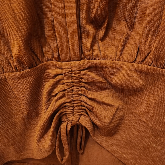 International Concepts large orange blouse with ruched waist line . - Picture 3 of 4